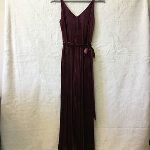 Banana Republic Burgundy Velvet Jumpsuit